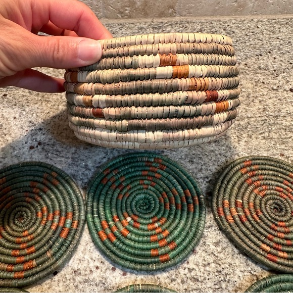 Natural Woven Coasters - Set of Six - Picture 5 of 5